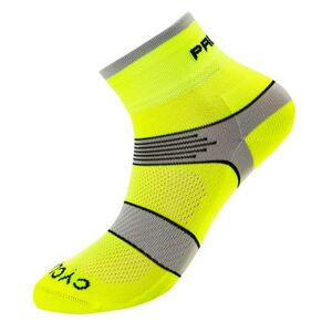 PROGRESS CYCLING SOX cyklistické ponožky 43-47 reflexní žlutá/šedá, 9-12