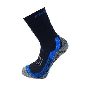 PROGRESS X-TREME zimní turistické ponožky s Merinem 43-47 černá/modrá, 9-12