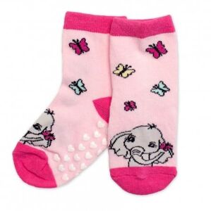 Dětské ponožky s ABS Slůně - růžové 27-30
