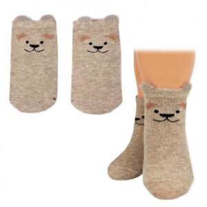 Chlapecké bavlněné ponožky Pejsek 3D - hnědé - 1 pár 80-86 (12-18m)