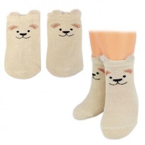 Chlapecké bavlněné ponožky Pejsek 3D - béžové - 1 pár 56-68 (0-6 m)