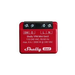 Shelly 1PM Mini Gen3 - spínací modul s měřením spotřeby 1x 8A (WiFi, Bluetooth)