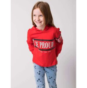 Fashionhunters Červená bavlněná mikina pro dívku 110