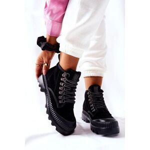 Big Star Shoes Leather Trapper Boots Big Star II274363 Black 38, Černá