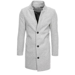 Dstreet Pánský jednořadý šedý kabát CX0428 Velikost: S, Světle, šedá