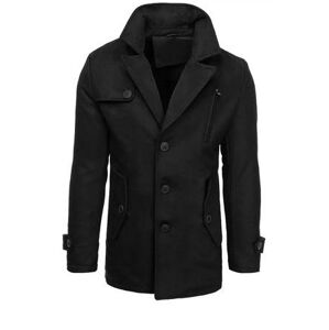 Dstreet Pánský černý kabát CX0440 Velikost: M, Černá