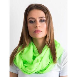 Fashionhunters Fluo zelený šátek s kamínky Velikost: JEDNA VELIKOST