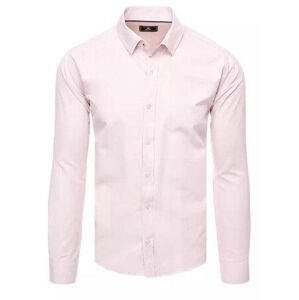 Dstreet Elegantní světle růžová pánská košile DX2432 M