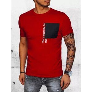 Dstreet Červené pánské tričko s potiskem RX5062 M
