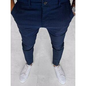 Dstreet Pánské chino kalhoty s rybí kostí tmavě modrou UX3967 s31