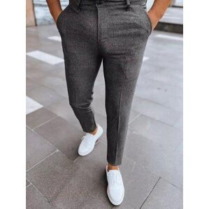 Dstreet Pánské tmavě šedé kostkované chino kalhoty UX3955 s30