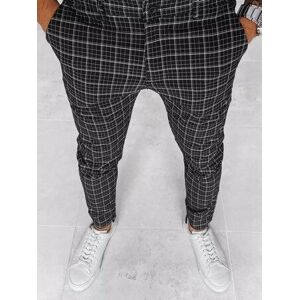 Dstreet Pánské černé kostkované chino kalhoty UX3968 s30