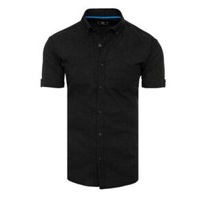 Dstreet Pánská černá košile s krátkým rukávem KX0982 M