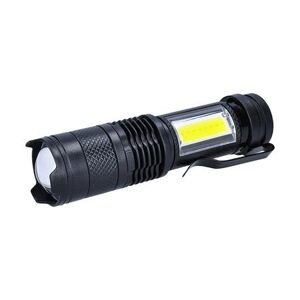 Solight WN49 LED nabíjecí kapesní svítilna se zoomem, 100lm + 70lm, Li-Ion, USB, černá