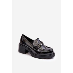 Kesi Lakované dámské boty na nízkém podpatku Black Blimma 40, Černá