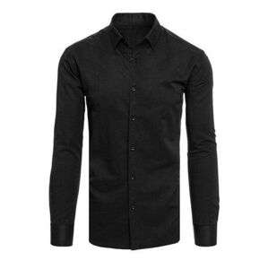 Dstreet Pánská jednobarevná černá košile DX2494 XL