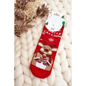 Kesi Dámské vánoční ponožky se sobem červené 35-38, Červená