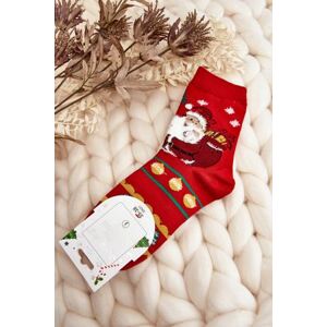 Kesi Dámské ponožky s Santa Clausem červené 35-38, Červená