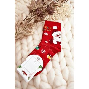 Kesi Dámské ponožky s Santa Clausem červené 35-38, Červená