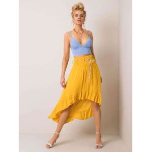 Fashionhunters Žlutá asymetrická sukně M