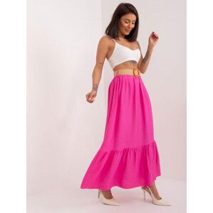 Fashionhunters Tmavě růžová, vzdušná sukně s volánky Velikost: JEDNA VELIKOST