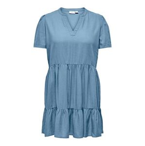 ONLY CARMAKOMA Dámské šaty CARTIRI-CARO Regular Fit 15311976 Blissful Blue 3XL/4XL, XXXL