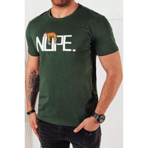 Dstreet Pánské tričko s potiskem, zelené RX5357 L, Zelená