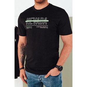 Dstreet Pánské tričko s černým potiskem RX5437 M, Černá
