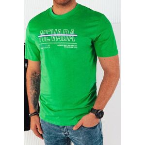 Dstreet Pánské tričko s potiskem zelené RX5438 M, Zelená