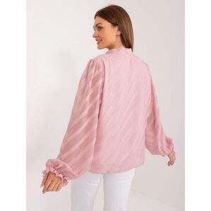 Fashionhunters Růžová klasická košile s nafouknutými rukávy Velikost: L / XL