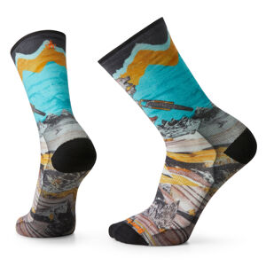 Smartwool BIKE ZERO CUSHION WOLF PRINT CREW multi color Velikost: L ponožky