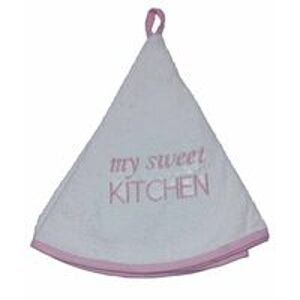 Top textil Kulatý ručník - My sweet kitchen - růžový