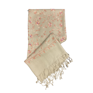Top textil Ručně vyšívaný šátek s růžovými kvítky