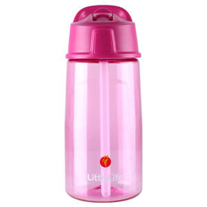 láhev LittleLife Flip-Top Water Bottle - Pink, 550 ml
