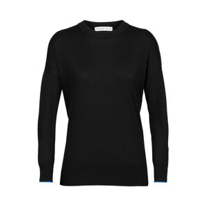 dámský merino svetr ICEBREAKER Wmns Shearer Crewe Sweater, Black/Lazurite (vzorek) velikost: S