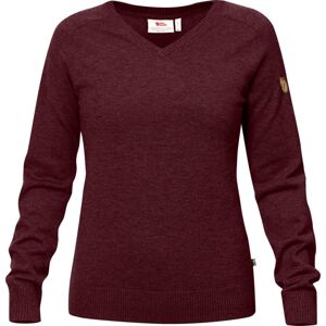 FJÄLLRÄVEN Smorland V neck sweater W, Dark Garnet velikost: S