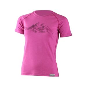 Lasting dámské merino triko s tiskem HILA růžové Velikost: L