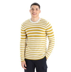 pánský svetr ICEBREAKER Mens Waypoint Crewe Sweater, Ecru HTHR/Silent Gold/S velikost: L