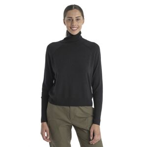 ICEBREAKER Wmns MerinoFine Luxe High Neck Sweater, Black velikost: XL